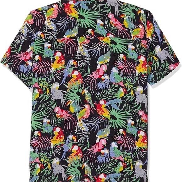 Soul Star Men's Multi Parrot Casual Shirt - Picture 2 of 2